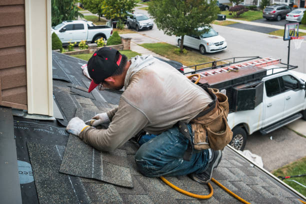 Professional Roofing technician working in Topsham, ME